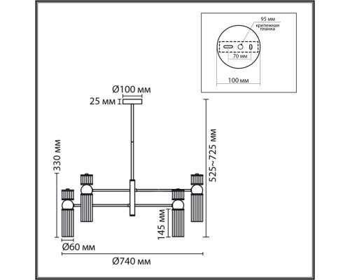 8276/8 MODERNI латунь/прозрачный, металл/стекло Люстра Е14 8*40W 220V DENVER