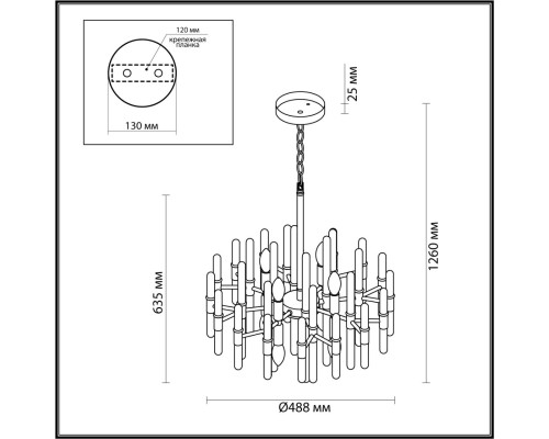 4988/8 HALL ODL22 387 золотой/стекло Люстра E14 8*40W STIKA