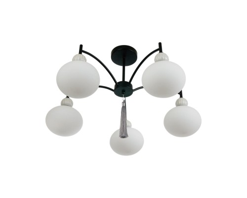 8273/5C NEOCLASSI LN26 041 черный, серый/белый металл, керамика/стекло Люстра потолочная Е14 5*40W 220V GLORIYA