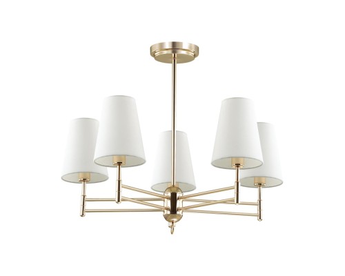 Люстра потолочная Lumion 4436/5C Doris золотой, белый E14 5*40 Вт