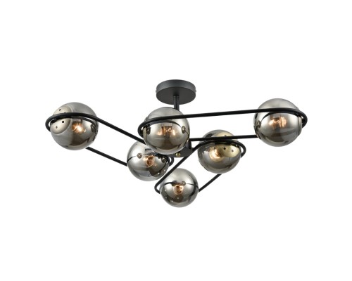 8060/6C COMFI LN24 черный/дымчатый металл/стекло Люстра потолочная E27 6*60W 220V CAMILIE