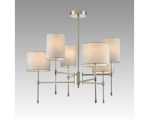 8262/6C CLASSI LN26 металл/текстиль, никель/серый Люстра потолочная E14 6*40W 220V LATTI