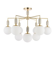 6580/9C CLASSI LN24 французское золото, серый/белый металл, керамика/стекло Люстра потолочная E14 9*40W 220V VIVIEN