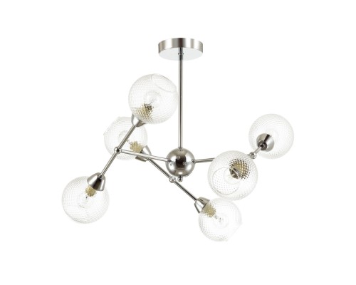 4438/6C MODERNI LN20 000 хром, стекло Люстра на штанге E14 6*40W 220V EVERLY