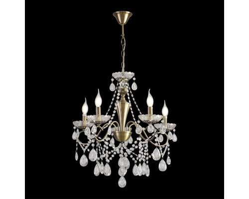 8346/5 CLASSI бронза/прозрачный, металл/хрусталь Люстра потолочная E14 5*40W 220V LUINA