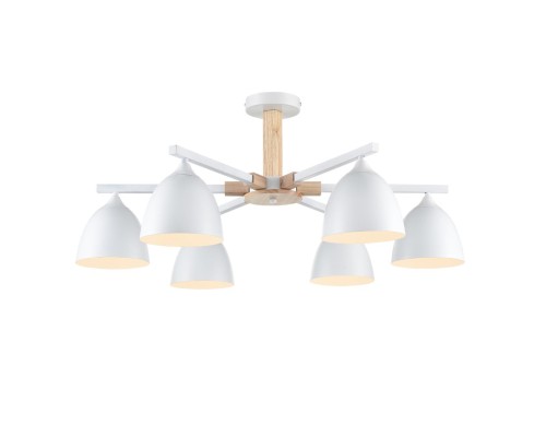 8095/6C MODERNI LN25 белый/белый металл, дерево/металл Люстра потолочная Е27 6*60W 220V COLANGE