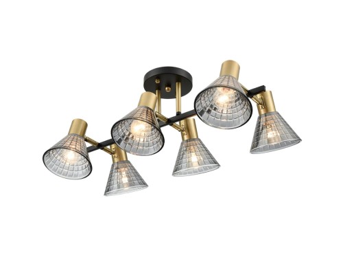 8044/6C MODERNI LN24 черный, латунь/дымчатый металл/стекло Люстра потолочная Е14 6*40W 220V ANRIYA