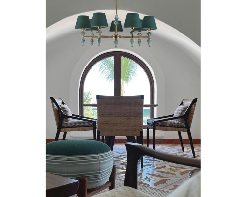 8275/5 CLASSI латунь/зеленый, металл/керамика/ткань Люстра Е14 5*40W 220V VERMONT