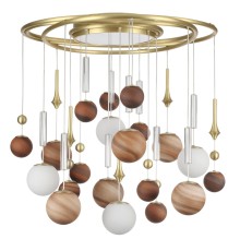 5457/21C MODERN ODL_EX26 051 светлая сатин.латунь/белый/бежевый/коричневый/металл/стекло Люстра потолочная G9 x 20 x 5W + LED 20W 2500K CALLISTO
