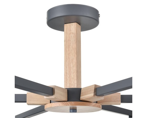 8096/6 Люстра потолочная серый металл, дерево/металл Е27 6*60W 220V COLANGE