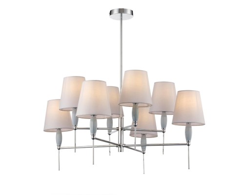 8279/8 CLASSI хром/серый, металл/керамика/текстиль Люстра Е14 8*40W 220V KARMEN