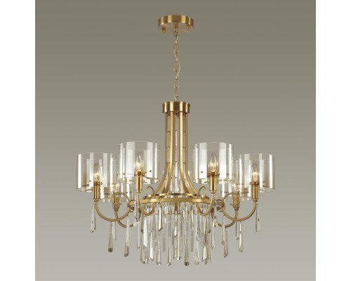 4886/7 HALL ODL_EX23 41 бронзовый/янтарн./металл/стекло Люстра E14 7*40W NICOLE