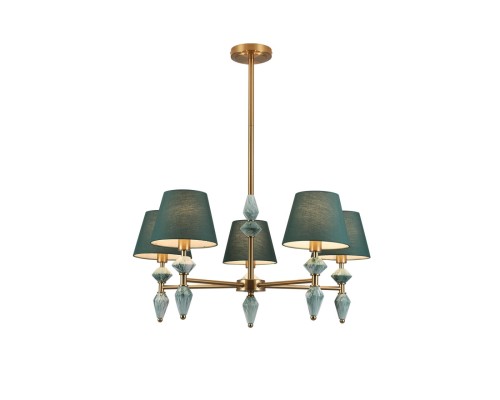 8275/5 CLASSI латунь/зеленый, металл/керамика/ткань Люстра Е14 5*40W 220V VERMONT
