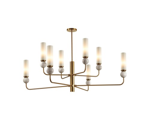 4359/8 MIDCENT ODL25 Люстра под  латунь/металл/стекло/белый мрамор IP20 8* E14 40W 220V LOLLA