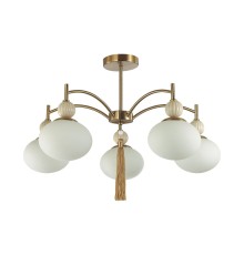 8272/5C NEOCLASSI LN26 040 латунь/бежевый/белый, металл/керамика/стекло Люстра потолочная Е14 5*40W 220V GLORIYA