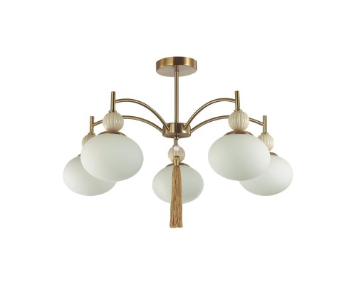 8272/5C NEOCLASSI LN26 040 латунь/бежевый/белый, металл/керамика/стекло Люстра потолочная Е14 5*40W 220V GLORIYA