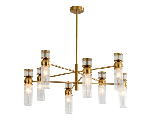 8276/8 MODERNI латунь/прозрачный, металл/стекло Люстра Е14 8*40W 220V DENVER