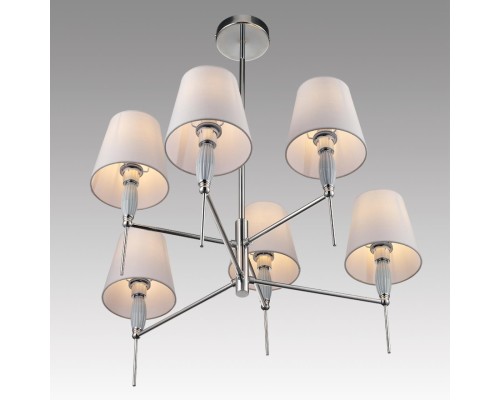 8279/6 CLASSI хром/серый, металл/керамика/текстиль Люстра Е14 6*40W 220V KARMEN