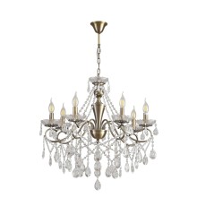 8346/7 CLASSI бронза/прозрачный, металл/хрусталь Люстра потолочная E14 7*40W 220V LUINA