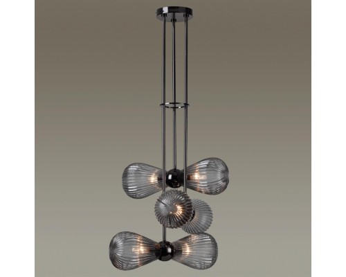 5417/6 MODERN ODL_EX23 17 черный хром/дымчатый/металл/стекло Подвес E14 6*40W ELICA