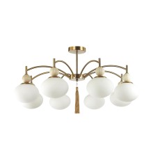 8272/8C NEOCLASSI LN26 039 латунь/бежевый/белый, металл/керамика/стекло Люстра потолочная Е14 8*40W 220V GLORIYA
