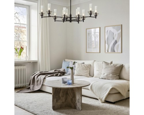 6555/12C CLASSI LN24 черный/дымчатый/металл/стекло Люстра потолочная E14 12*40W 220V MADONNA