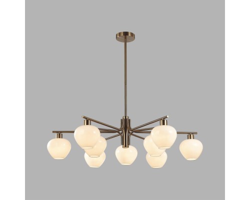 8278/9 MODERNI латунь/белый, металл/стекло Люстра Е14 9*40W 220V CARMELA