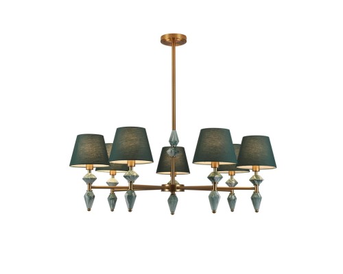 8275/7 CLASSI латунь/зеленый, металл/керамика/ткань Люстра Е14 7*40W 220V VERMONT