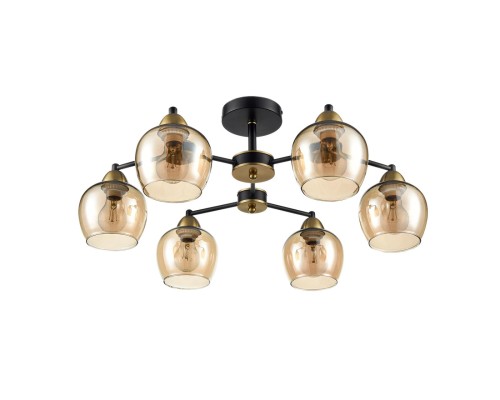 8249/6C COMFI LN 000 черный/античное золото/янтарный, металл/стекло Люстра потолочная Е27 6*60W 220V LANDA