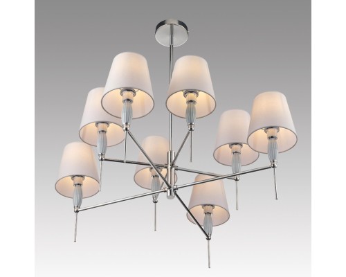 8279/8 CLASSI хром/серый, металл/керамика/текстиль Люстра Е14 8*40W 220V KARMEN