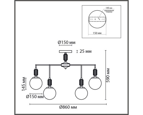 6580/9C CLASSI LN24 французское золото, серый/белый металл, керамика/стекло Люстра потолочная E14 9*40W 220V VIVIEN