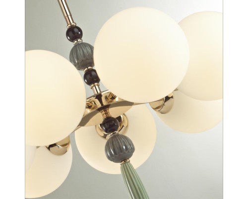 5405/7 MODERN ODL_EX24 83 золотой/серый/зеленый/белый матов./металл/керамика/стекло Люстра E14 7*40W PALLE