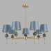 8416/7 CLASSI LN27 039  латунь/синий, металл/стекло/текстиль Люстра Е14 7*40W 220V ELETRA
