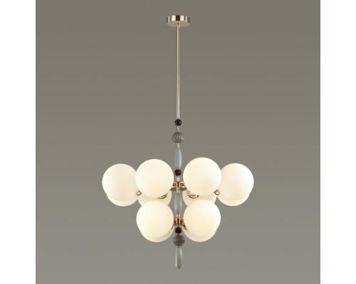 5405/12 MODERN ODL_EX24 83 золотой/серый/голубой/зеленый/белый матов./металл/керамика/стекло Люстра E14 12*40W PALLE