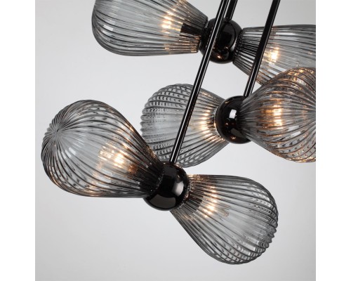 5417/6 MODERN ODL_EX23 17 черный хром/дымчатый/металл/стекло Подвес E14 6*40W ELICA