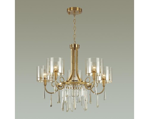 4886/5 HALL ODL_EX23 41 бронзовый/янтарн./металл/стекло Люстра E14 5*40W NICOLE