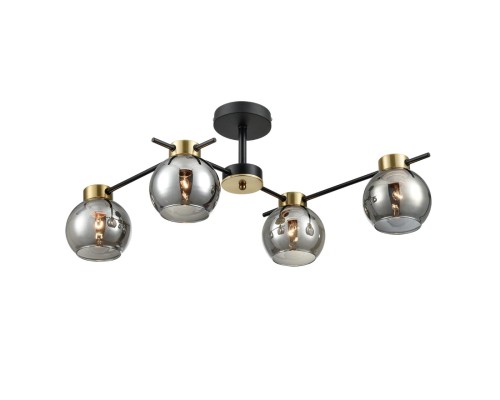 8059/4C COMFI LN24 черный, медь/дымчатый металл/стекло Люстра потолочная E27 4*60W 220V EMINA