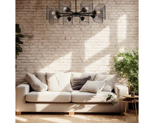 8238/6C COUNTY LN25 черный, металл Люстра потолочная Е27 6*60W 220V TIDINA