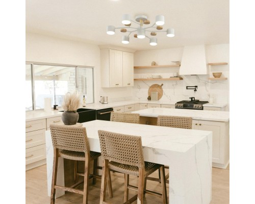 8195/7C COMFI LN25 белый, металл/дерево/пластик Потолочный светильник LED GX53 7*9W 220V RONDO