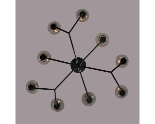 6555/9C CLASSI LN24 черный/дымчатый/металл/стекло Люстра потолочная E14 9*40W 220V MADONNA
