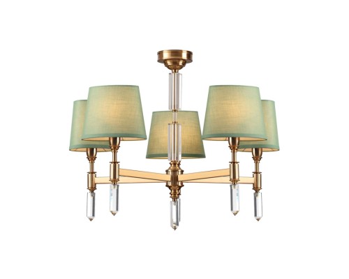 4887/5 MODERN ODL_EX22 53 бронзовый/зеленый/абажур ткань Люстра E14 5*40W LONDON