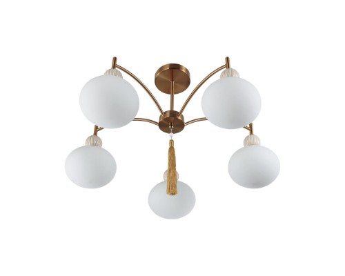 8272/5C NEOCLASSI LN26 040 латунь/бежевый/белый, металл/керамика/стекло Люстра потолочная Е14 5*40W 220V GLORIYA