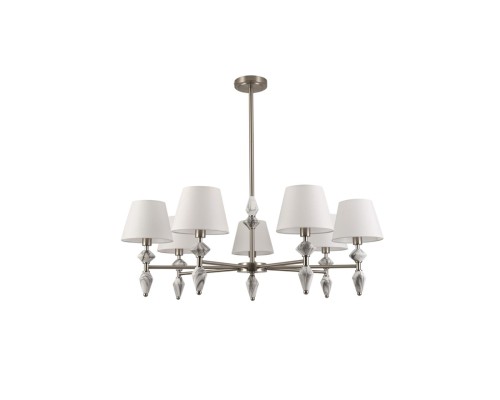 8274/7 CLASSI никель/белый/серый, металл/керамика/ткань Люстра Е14 7*40W 220V VERMONT