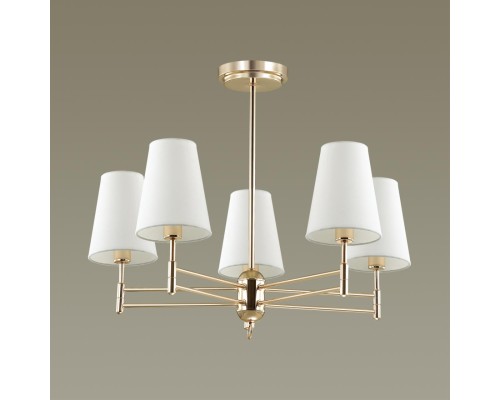 Люстра потолочная Lumion 4436/5C Doris золотой, белый E14 5*40 Вт