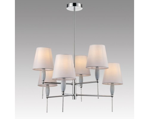 8279/6 CLASSI хром/серый, металл/керамика/текстиль Люстра Е14 6*40W 220V KARMEN