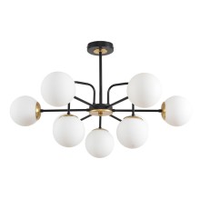 8375/9C MODERNI LN черный/латунь/белый, металл/стекло Люстра потолочная E27 9*60W 220V ELRONA