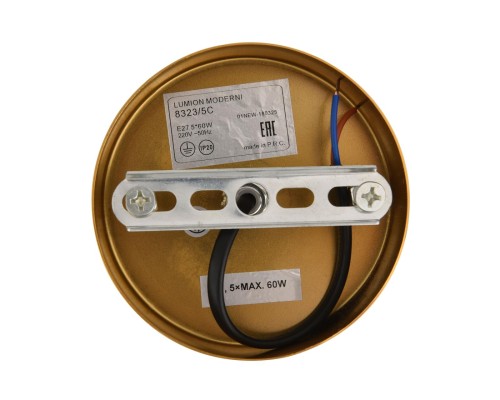 8323/5C MODERNI LN латунь/белый, металл/стекло/дерево Люстра потолочная E27 5*60W 220V LARINA