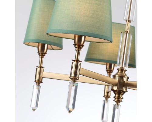 4887/5 MODERN ODL_EX22 53 бронзовый/зеленый/абажур ткань Люстра E14 5*40W LONDON