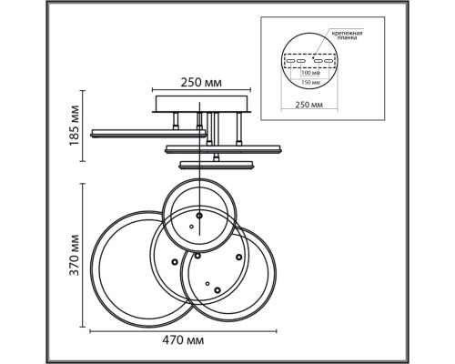 8380/60CL LEDIO LN белый,металл/акрил Умная люстра потолочная с ПДУ и голосовым управлением LED 60W 3000-6500К 220V ALIS SMART