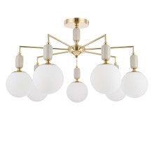 6580/7C CLASSI LN24 французское золото, серый/белый металл, керамика/стекло Люстра потолочная E14 7*40W 220V VIVIEN